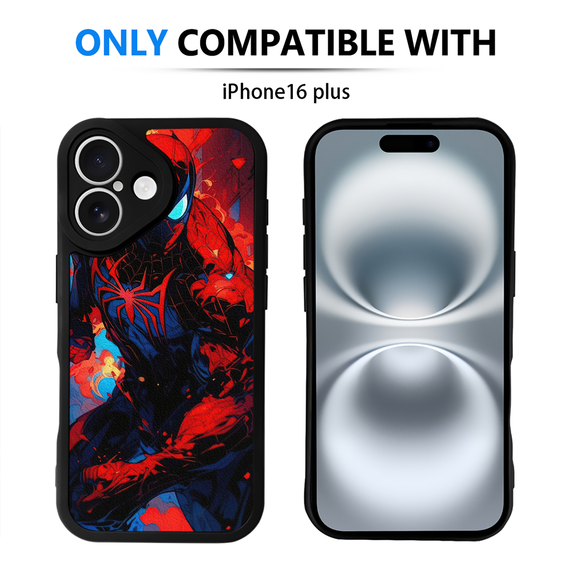 （画像用） Spider Man スパイダーマン 【iPhone 16シリーズ対応】シリコンスマホケース（レザー調） 材質：シリコン